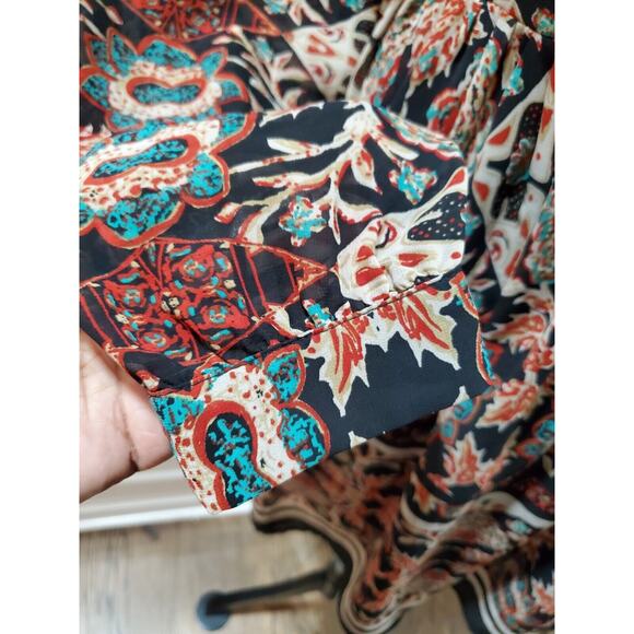 Forever21 Women Multicolor Rayon Round Neck Long Sleeve Knee Length Dress Size S - Picture 7 of 11